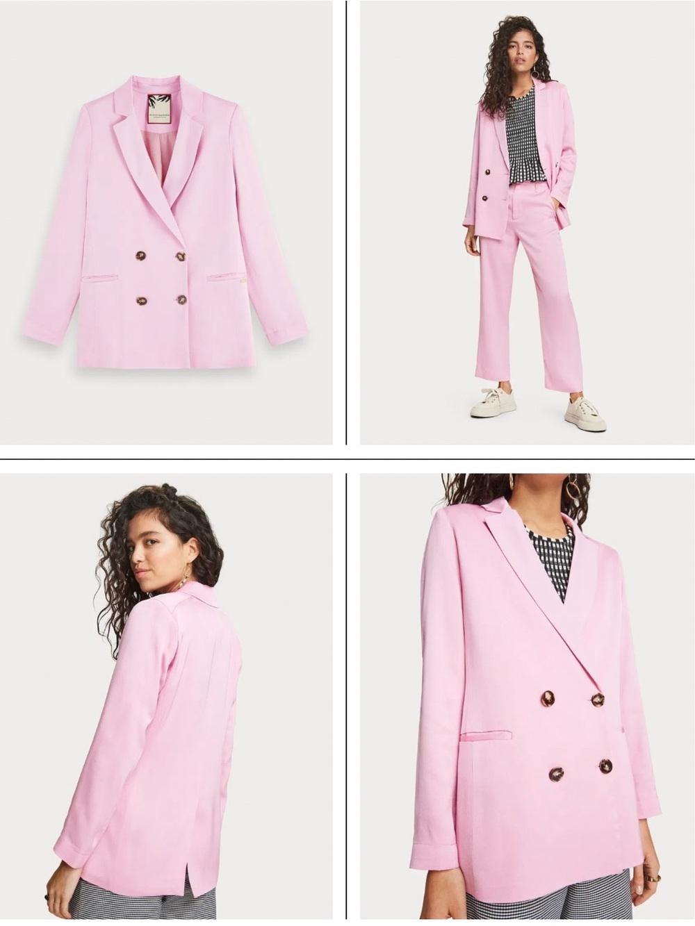 Scotch & Soda Pink Satin-Like Blazer